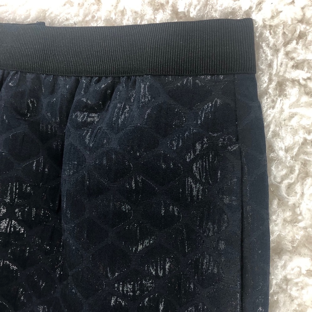 LOFT- NAVY BLUE SKIRT WITH METALLIC PATTERN - Picture 2 of 8
